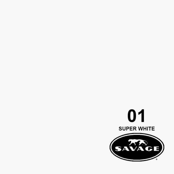 Savage 107"x12 Yards Seamless Paper Background - Super White